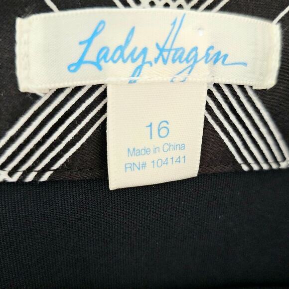 Lady Hagen Golf Sport Skort Skirt 16 Black Pink White Plaid Like New Athletic - Picture 5 of 7